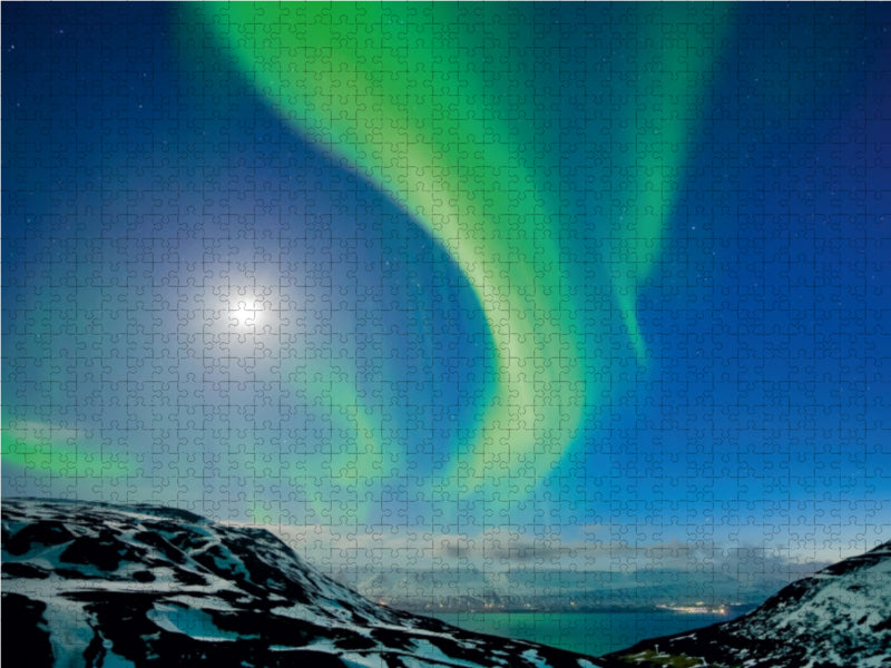 Polarlichter im Norden Islands 1000 Teile Puzzle quer - CALVENDO Foto-Puzzle'