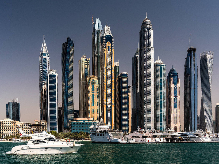 Dubai Marina - Blick vom Meer - CALVENDO Foto-Puzzle'