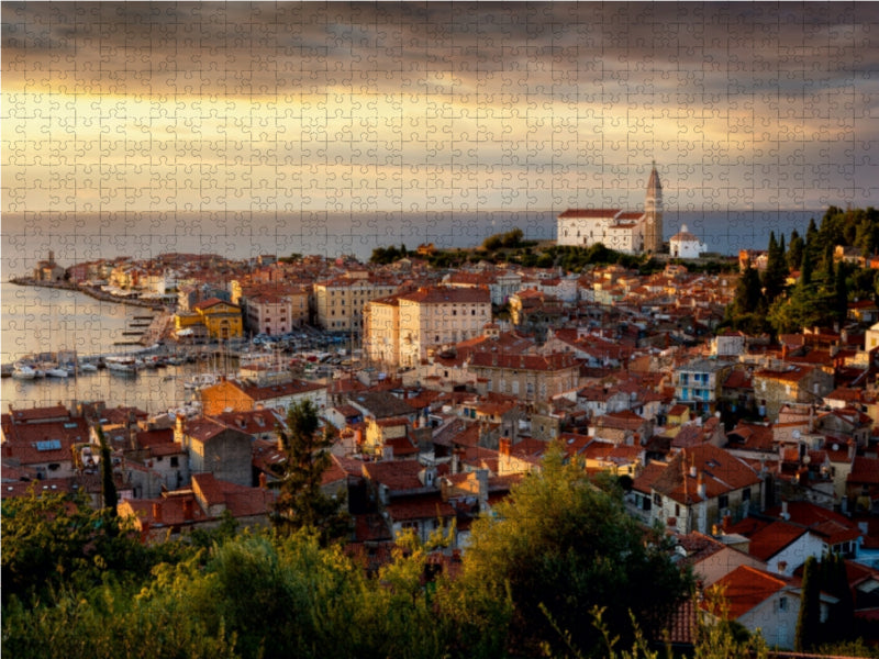 Piran dans la lumière du soir - Puzzle photo CALVENDO 