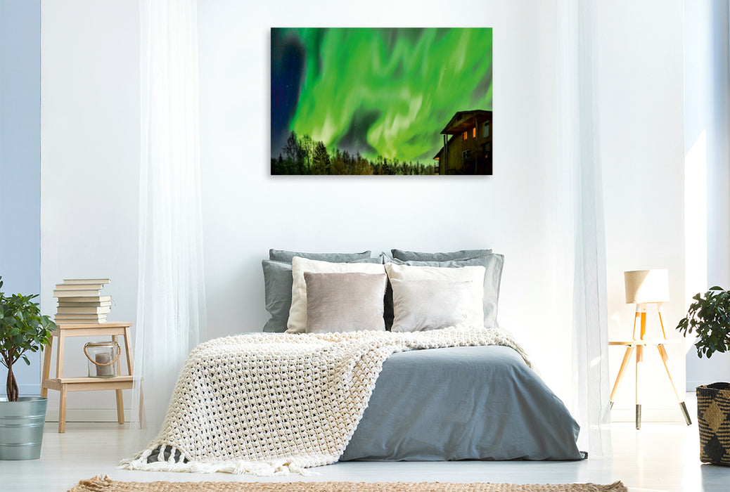 Premium Textil-Leinwand Premium Textil-Leinwand 120 cm x 80 cm quer Ein Motiv aus dem Kalender Aurora in Alaska