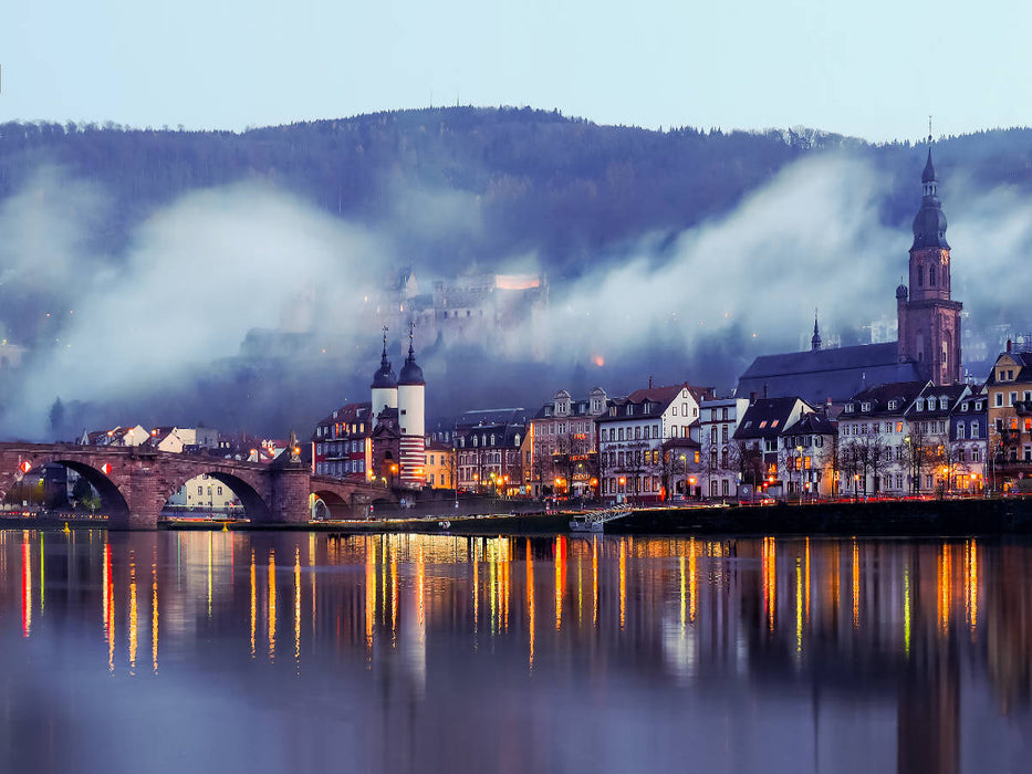 Heidelberg - Altstadt im Nebel - CALVENDO Foto-Puzzle'