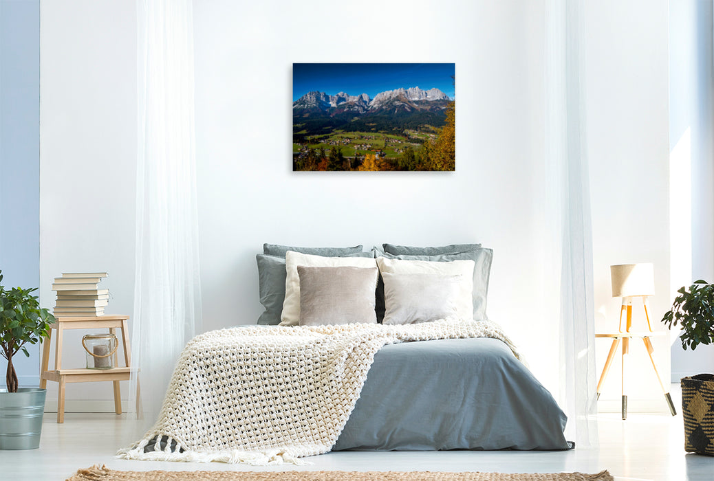 Premium textile canvas Premium textile canvas 120 cm x 80 cm landscape view from the Hollenauer Kreuz 