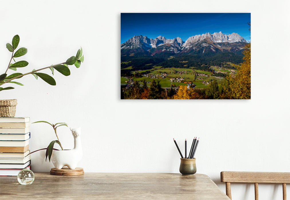 Premium textile canvas Premium textile canvas 120 cm x 80 cm landscape view from the Hollenauer Kreuz 