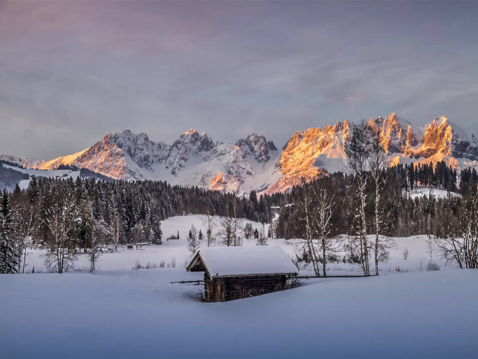 Alpenglühen im Dezember - CALVENDO Foto-Puzzle'
