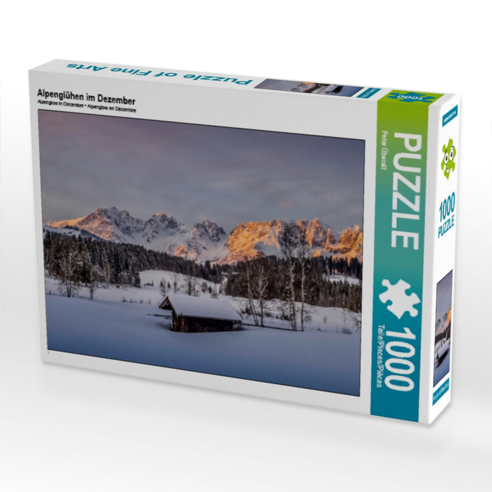 Alpenglühen im Dezember 1000 Teile Puzzle quer - CALVENDO Foto-Puzzle'
