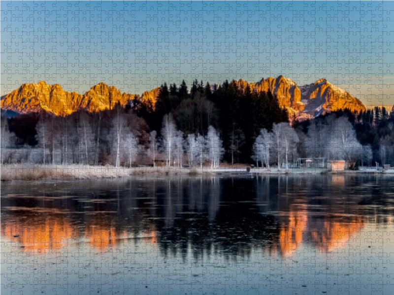 Der Schwarzsee ist bereits zugefrohren 1000 Teile Puzzle quer - CALVENDO Foto-Puzzle'