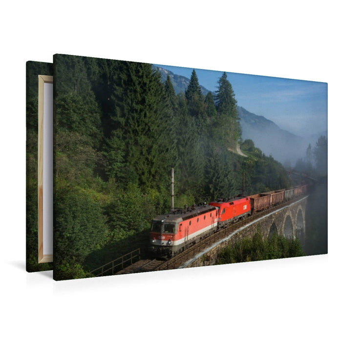 Premium Textil-Leinwand Nebel am Tauern