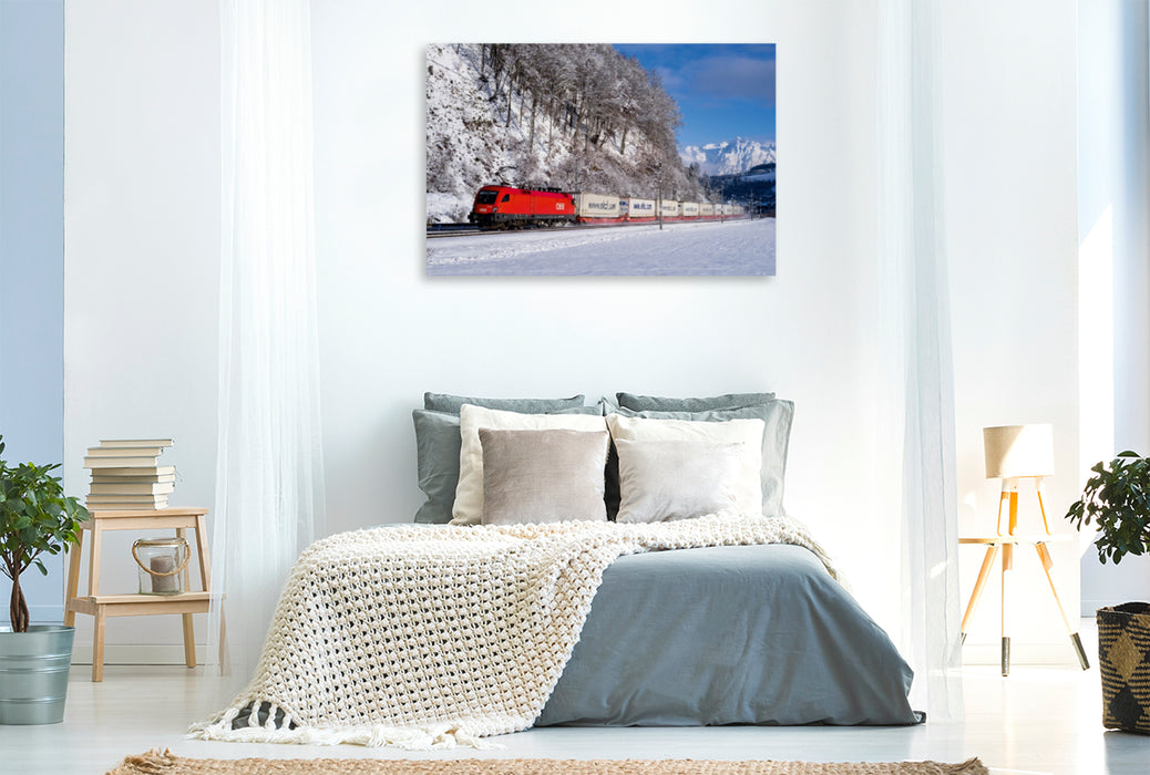 Premium Textil-Leinwand Premium Textil-Leinwand 120 cm x 80 cm quer EKOL-KLV im Schnee