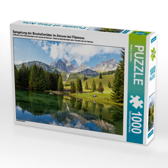 Spiegelung der Bischofsmütze im Almsee bei Filzmoos 1000 Teile Puzzle quer - CALVENDO Foto-Puzzle'