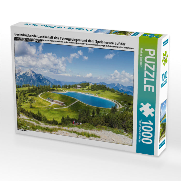 Beeindruckende Landschaft des Totengebirges und dem Speichersee auf der Höss in Hinterstoder 1000 Teile Puzzle quer - CALVENDO Foto-Puzzle'