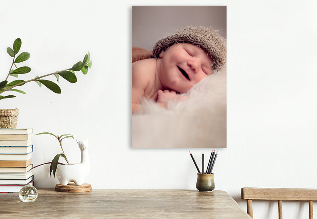Premium Textil-Leinwand Premium Textil-Leinwand 80 cm x 120 cm  hoch Ein Motiv aus dem Kalender Babys - Die Liebe des Lebens