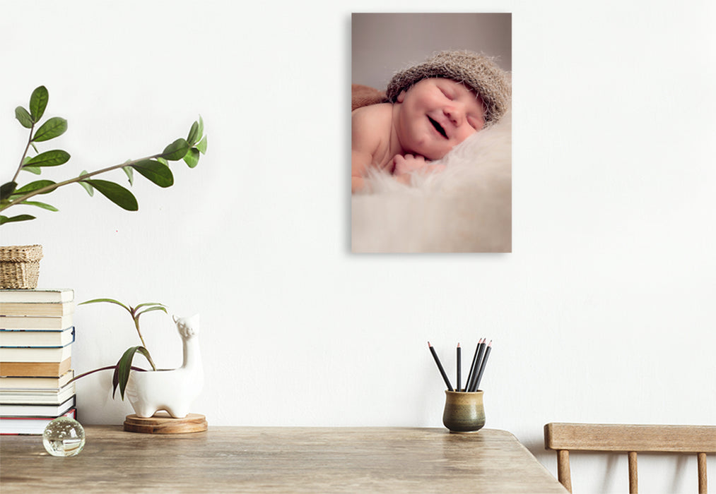 Premium Textil-Leinwand Premium Textil-Leinwand 80 cm x 120 cm  hoch Ein Motiv aus dem Kalender Babys - Die Liebe des Lebens