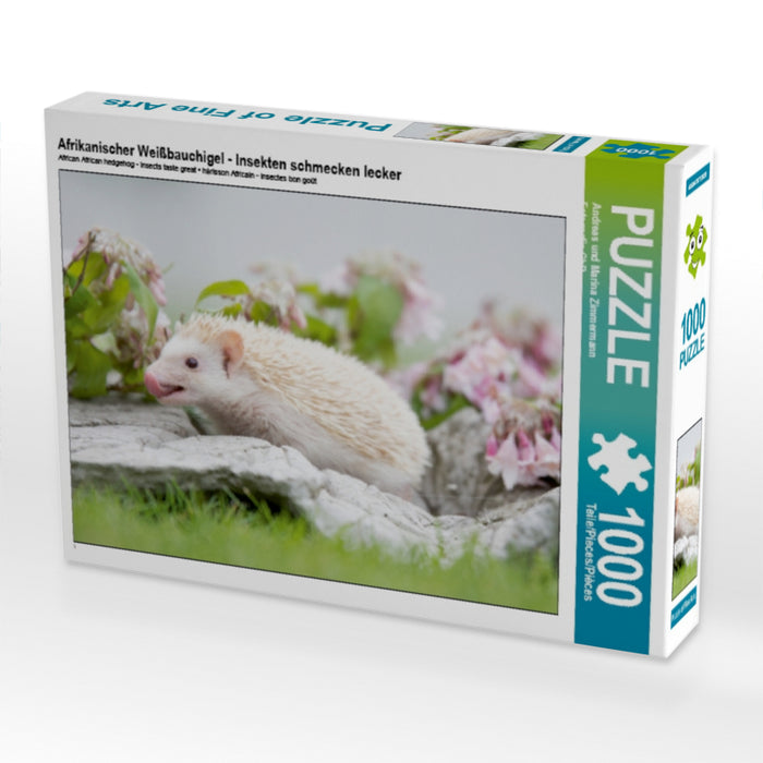 Afrikanischer Weißbauchigel - Insekten schmecken lecker 1000 Teile Puzzle quer - CALVENDO Foto-Puzzle'