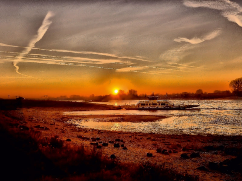 Ferry sur le Rhin Langst-Kierst/Kaiserswerth - Puzzle photo CALVENDO 