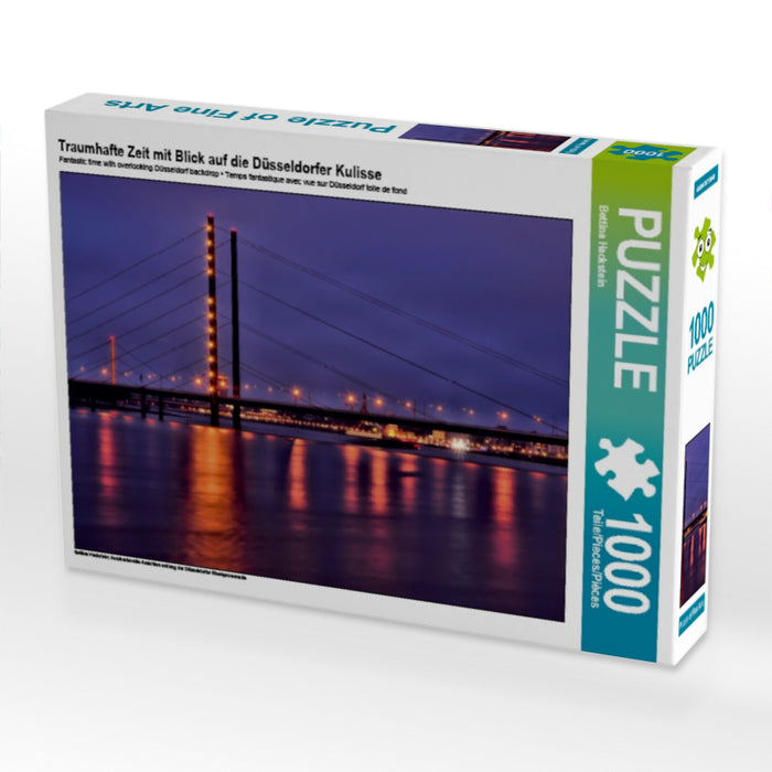 Traumhafte Zeit mit Blick auf die Düsseldorfer Kulisse 1000 Teile Puzzle quer - CALVENDO Foto-Puzzle'