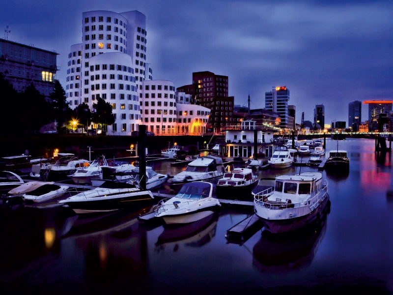 Medienhafen und Gehry Bauten zur blauen Stunde 1000 Teile Puzzle quer - CALVENDO Foto-Puzzle'