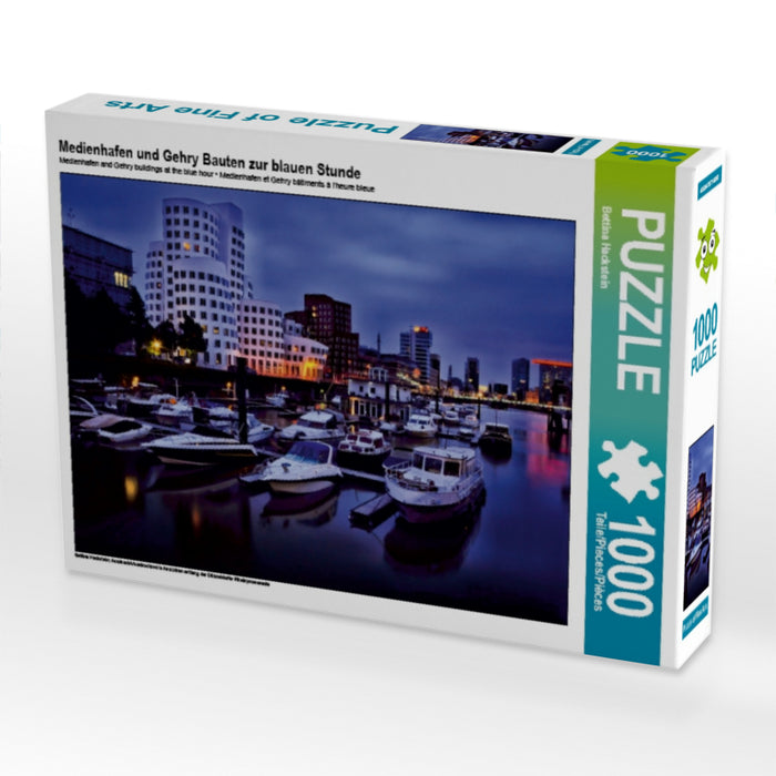 Medienhafen und Gehry Bauten zur blauen Stunde 1000 Teile Puzzle quer - CALVENDO Foto-Puzzle'