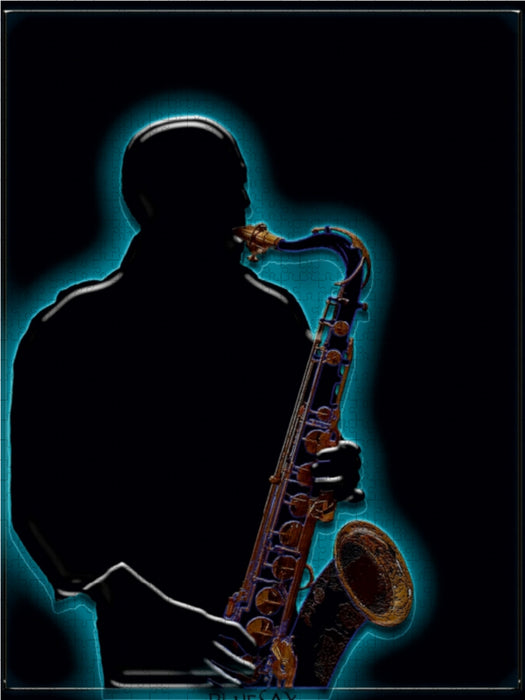Saxophonist 1000 Teile Puzzle hoch - CALVENDO Foto-Puzzle'