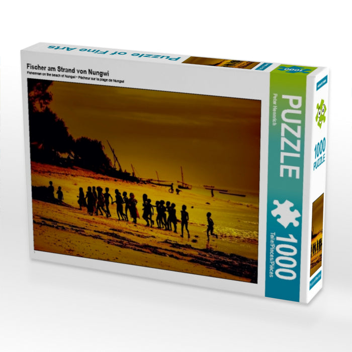Fischer am Strand von Nungwi 1000 Teile Puzzle quer - CALVENDO Foto-Puzzle'