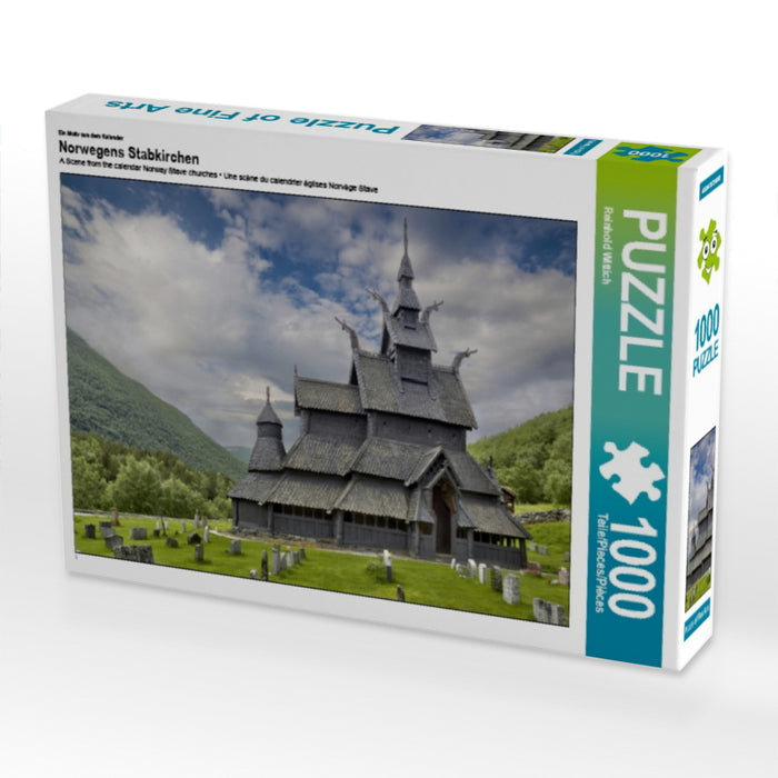 Les églises en bois debout de Norvège - Puzzle photo CALVENDO 