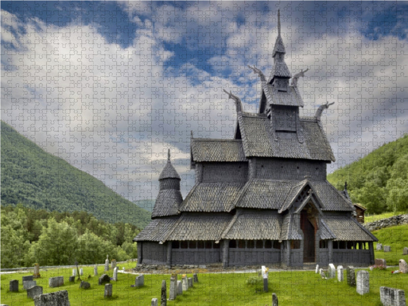 Les églises en bois debout de Norvège - Puzzle photo CALVENDO 