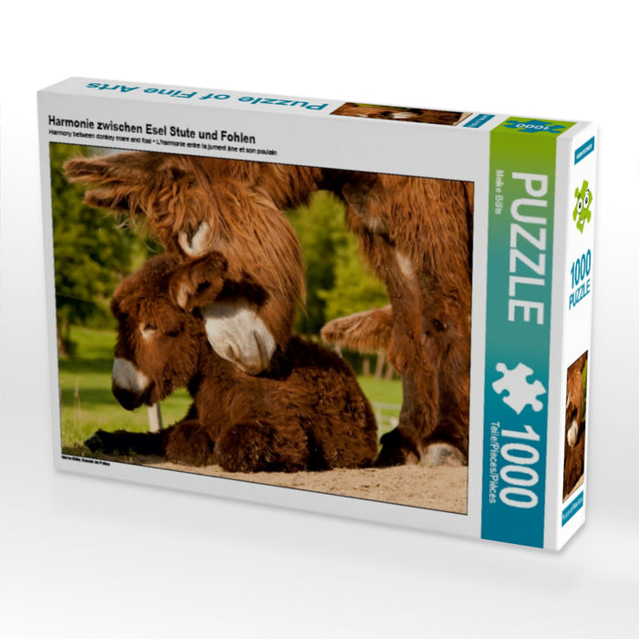 Harmonie zwischen Esel Stute und Fohlen 1000 Teile Puzzle quer - CALVENDO Foto-Puzzle'