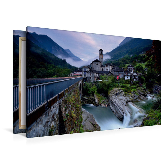 Premium Textil-Leinwand Lavertezzo im Tessin