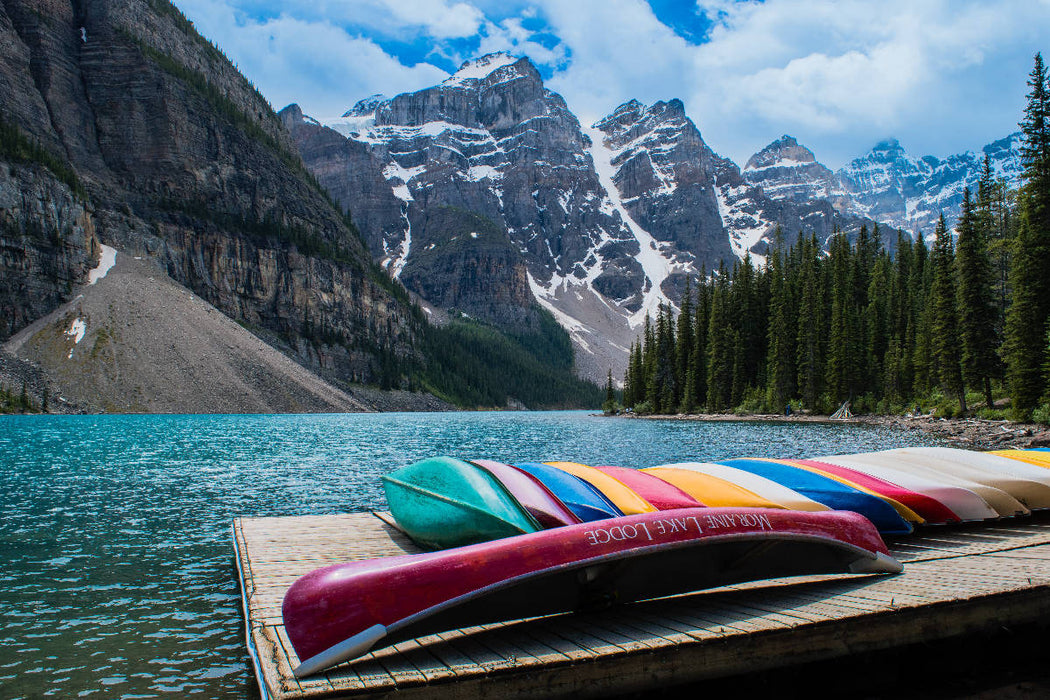Premium Textil-Leinwand Moraine Lake