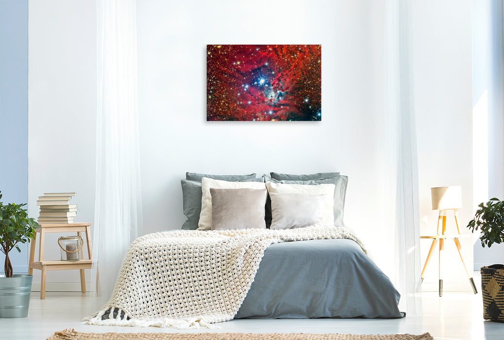Premium Textil-Leinwand Premium Textil-Leinwand 120 cm x 80 cm quer Weihnachtsbaum-Sternhaufen NGC 2264