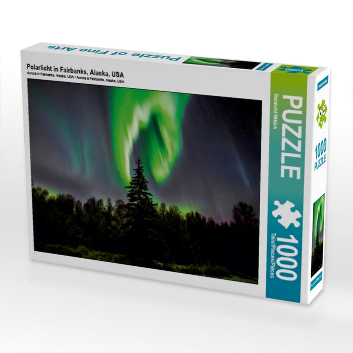 Polarlicht in Fairbanks, Alaska, USA 1000 Teile Puzzle quer - CALVENDO Foto-Puzzle'