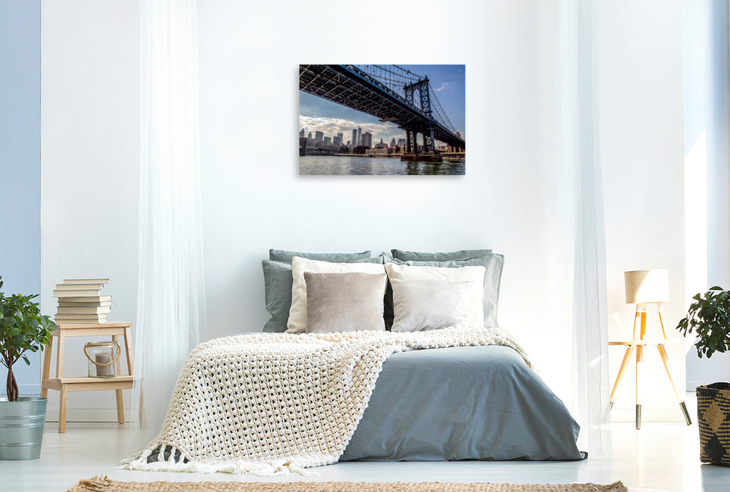 Premium Textil-Leinwand Premium Textil-Leinwand 90 cm x 60 cm quer Brooklyn Bridge 2