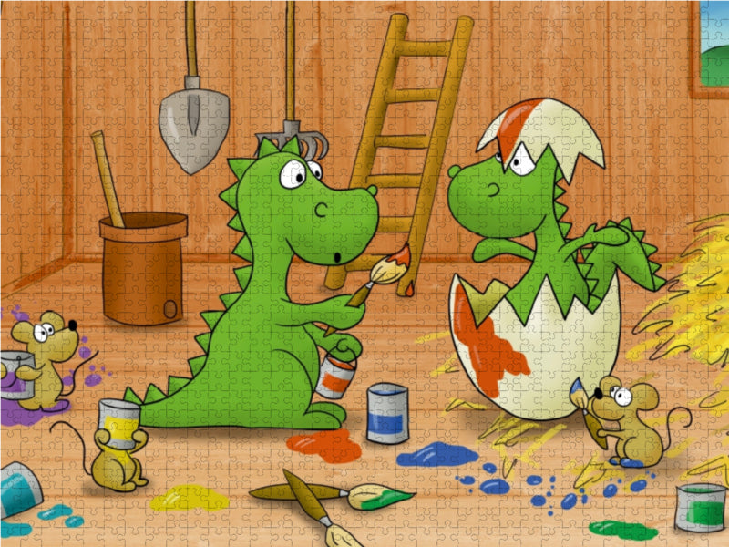 Ein Motiv aus dem Kalender Der kleine Drache 1000 Teile Puzzle quer - CALVENDO Foto-Puzzle'