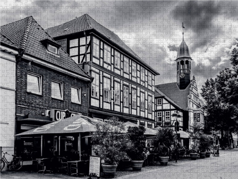 Lange Straße mit Blick auf Rathaus 1000 Teile Puzzle quer - CALVENDO Foto-Puzzle'