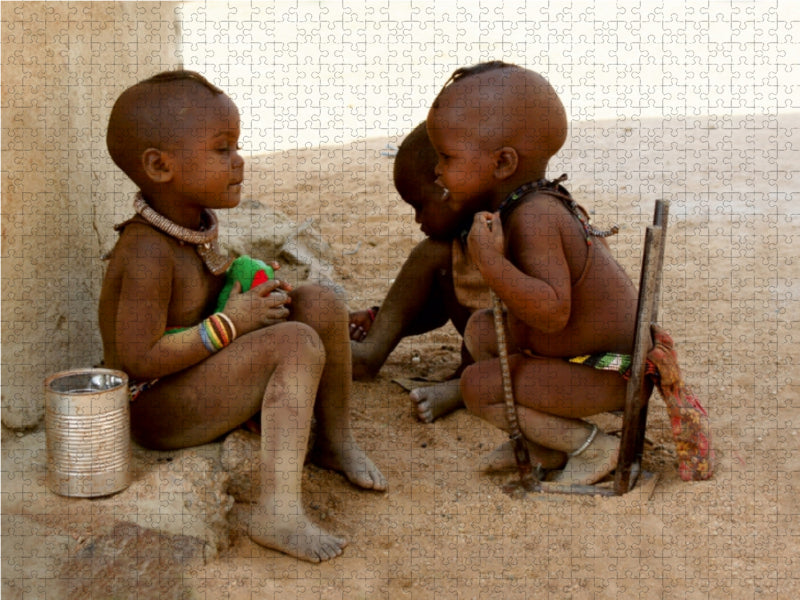 Kinder de Himbas 1000 Teile Puzzle quer - CALVENDO Foto-Puzzle'