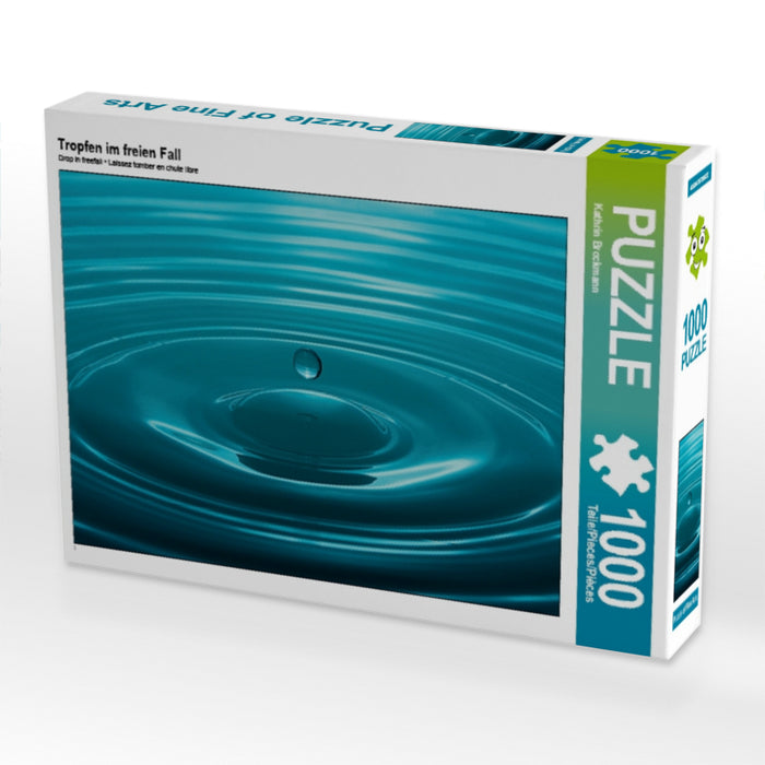 Tropfen im freien Fall 1000 Teile Puzzle quer - CALVENDO Foto-Puzzle'