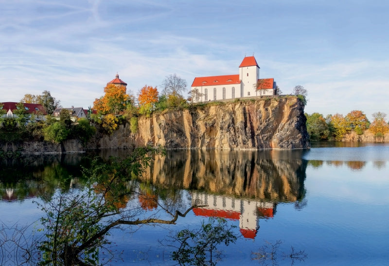 Premium Textil-Leinwand Bergkirche Beucha