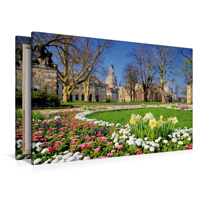 Premium Textil-Leinwand Dresden Frauenkirche