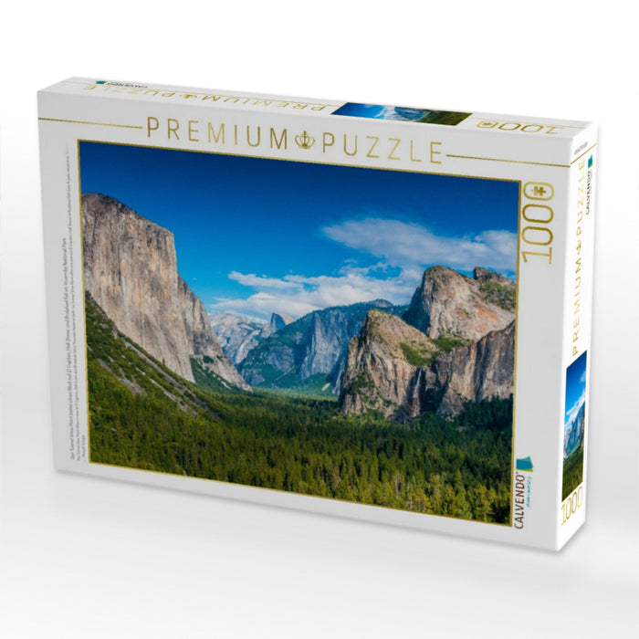 Der Tunnel View Point bietet einen Blick auf El Capitan, Half Dome und Bridalveil Fall im Yosemite National Park - CALVENDO Foto-Puzzle'