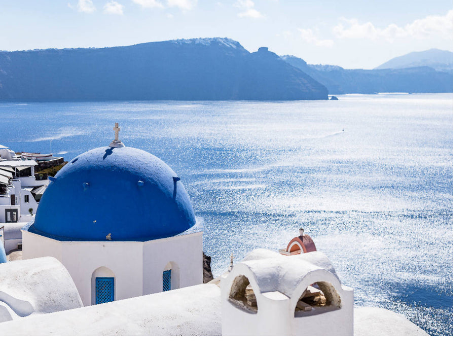Oia - Kirche und Krater auf Santorin - CALVENDO Foto-Puzzle'