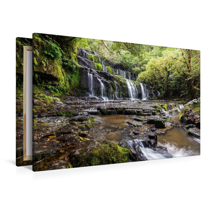 Premium Textil-Leinwand Purakaunui Falls - Neuseeland