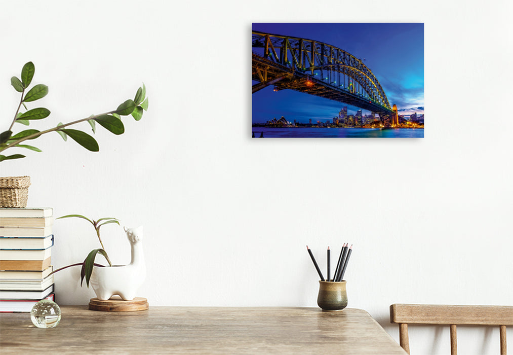 Premium Textil-Leinwand Premium Textil-Leinwand 120 cm x 80 cm quer Coat Hanger - Sydney Harbour Bridge