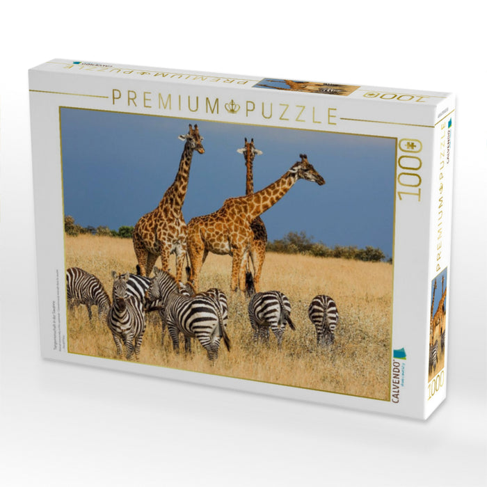 Tiergemeinschaft in der Savanne - CALVENDO Foto-Puzzle'