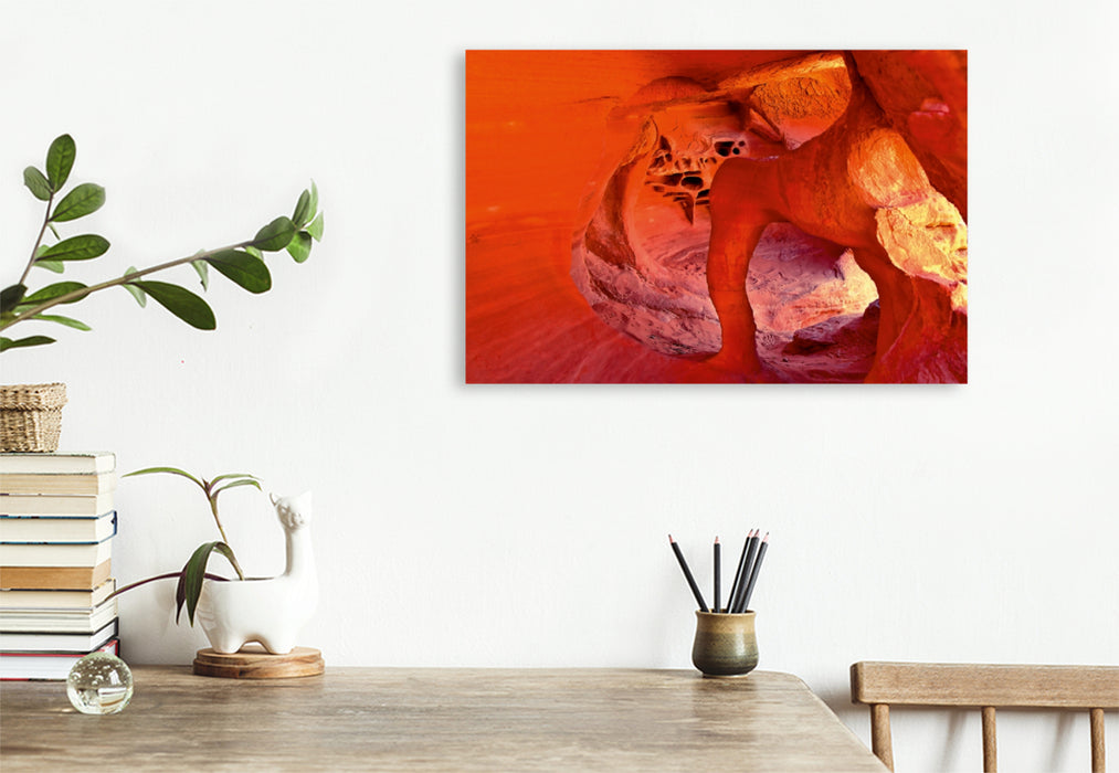 Premium Textil-Leinwand Premium Textil-Leinwand 120 cm x 80 cm quer Windstone Arch, Valley of Fire State Park, Nevada