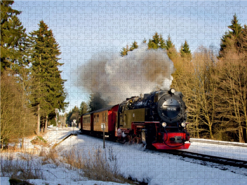 Brockenbahn bei Drei Annen Hohne 1000 Teile Puzzle quer - CALVENDO Foto-Puzzle'