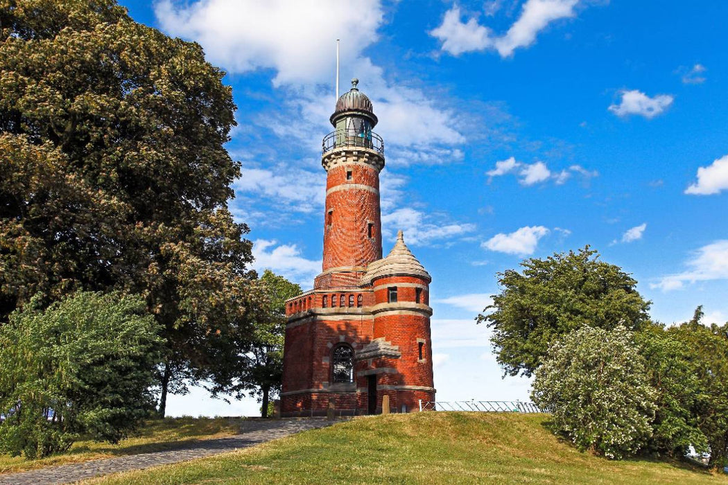 Premium Textil-Leinwand Der Leuchtturm in Kiel-Holtenau