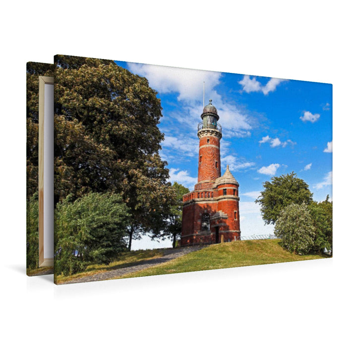 Premium Textil-Leinwand Der Leuchtturm in Kiel-Holtenau