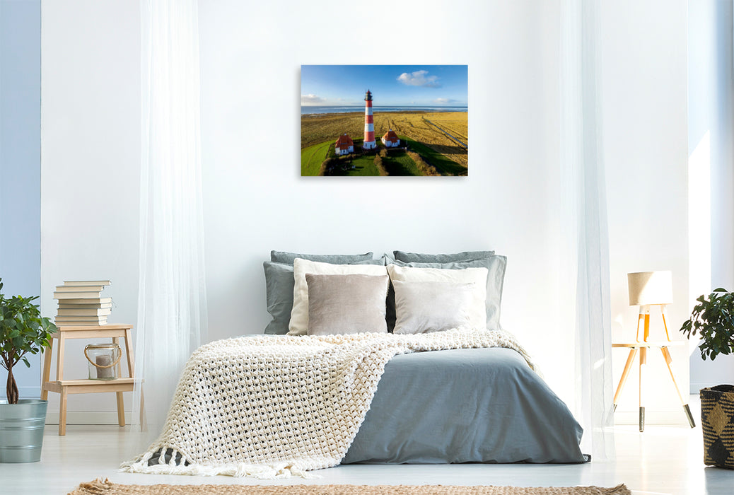 Toile textile premium Toile textile premium 120 cm x 80 cm paysage Phare Westerhever 