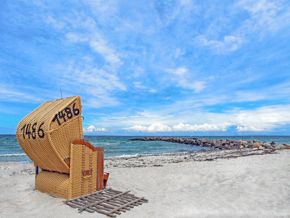 Einsamer Strandkorb an der Ostsee - CALVENDO Foto-Puzzle'