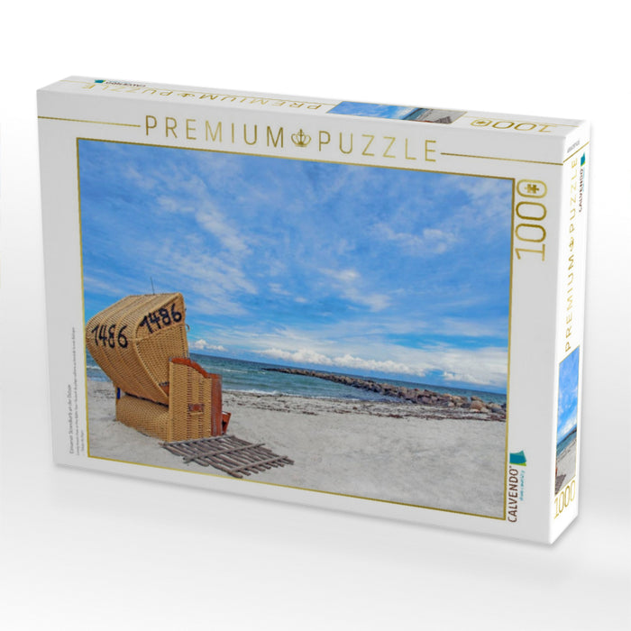 Einsamer Strandkorb an der Ostsee - CALVENDO Foto-Puzzle'