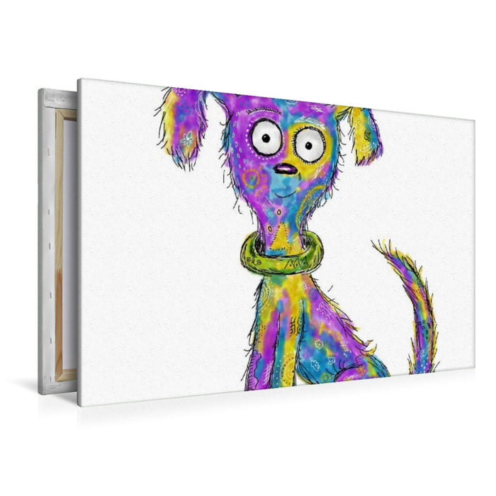 Premium Textil-Leinwand Hund